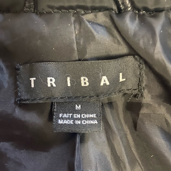 Tribal Women's Sz M Black Quilted Jacket with faux leather accents - Picture 2 of 11